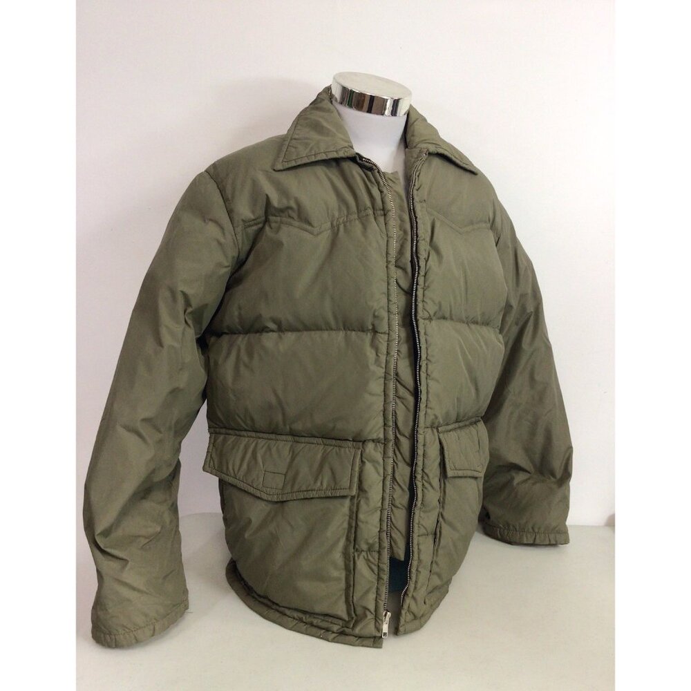 Vintage JC Penney Retro Down Winter Jacket Puffer Coat Mens Large